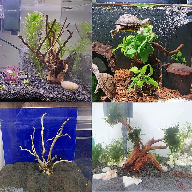 kathson 7 PCS Natural Aquarium Driftwood Reptile Branches Wood Terrarium Ornament Trunk Fish Tank Log Habitat Decoration Tree Stump Decor Assorted Sizes Wood - Image 5
