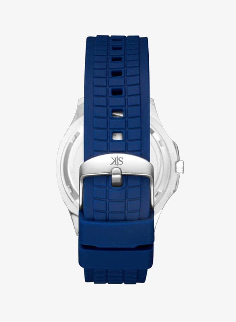 Kenneth Scott K24014-SSNN Men's Analog Display Watch & Silicone Strap Blue - Image 4