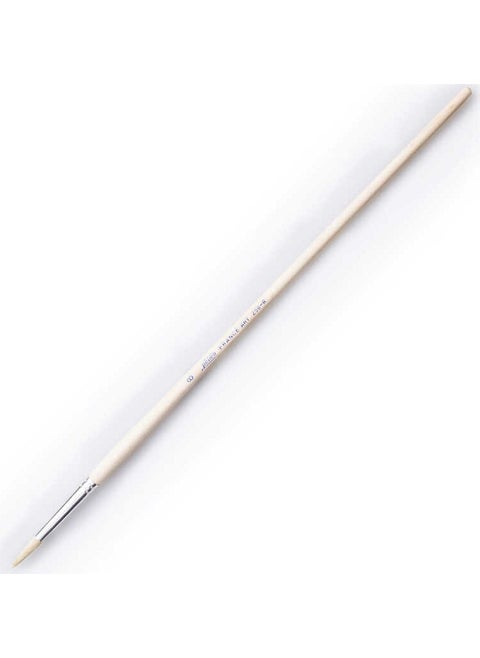 258R White Bristle Round Oil Paint Brush 8