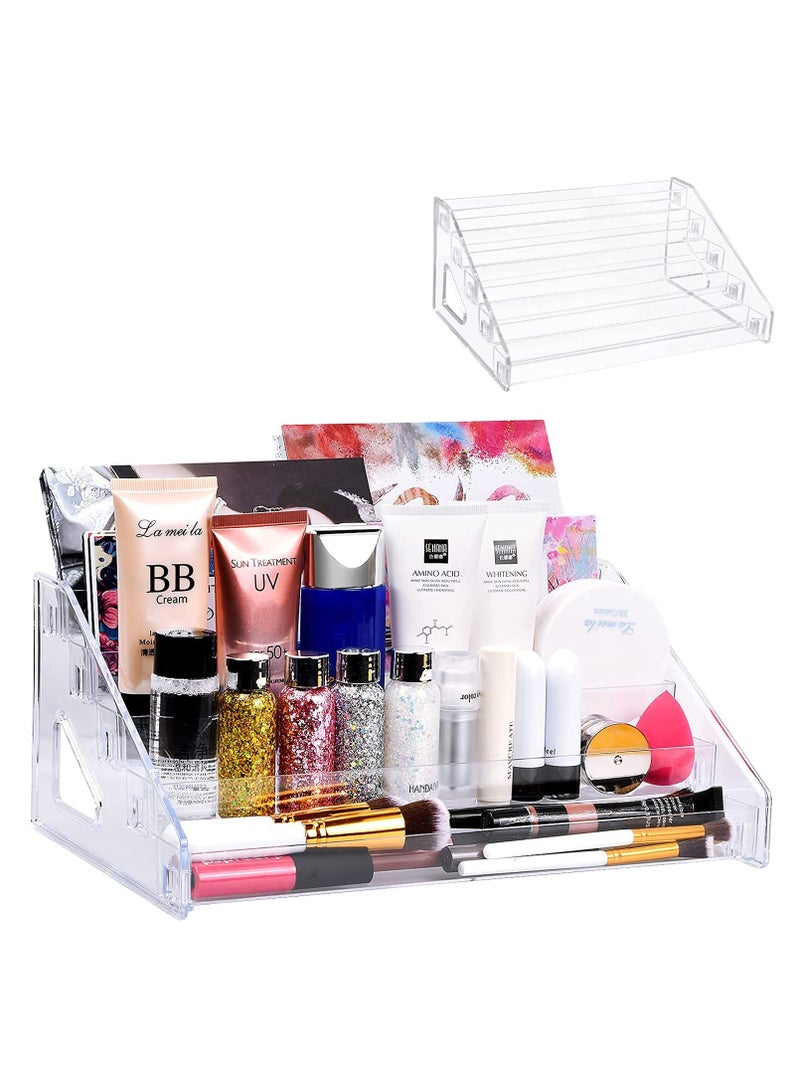 SYOSI Nail Polish Organizer 5-Layer Acrylic Display Rack Strong Rack Eyeglasses Storage Essential Oils Holder Makeup Organizer for Organize and Storage Clear Essential Oil Shelf Stand Case - Image 2