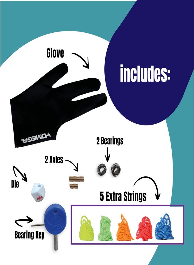 Yomega Groov II- Pro Level Aluminum Yoyo for Advance Players - Round Shaped, C Size Ball Bearing with Adjustable Responsive/Nonresponsive Play + 3 Month Warranty (Blue) - Image 4