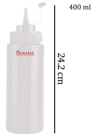 Olrada Squeeze Bottles with Caps, Squirt Bottles with Cap for Sauce/Condiment Dispenser, Mustard, Mayo, Dressings, Olive Oil, BBQ Sauce- BPA Free,White 400ml Set of 2pcs - Image 5