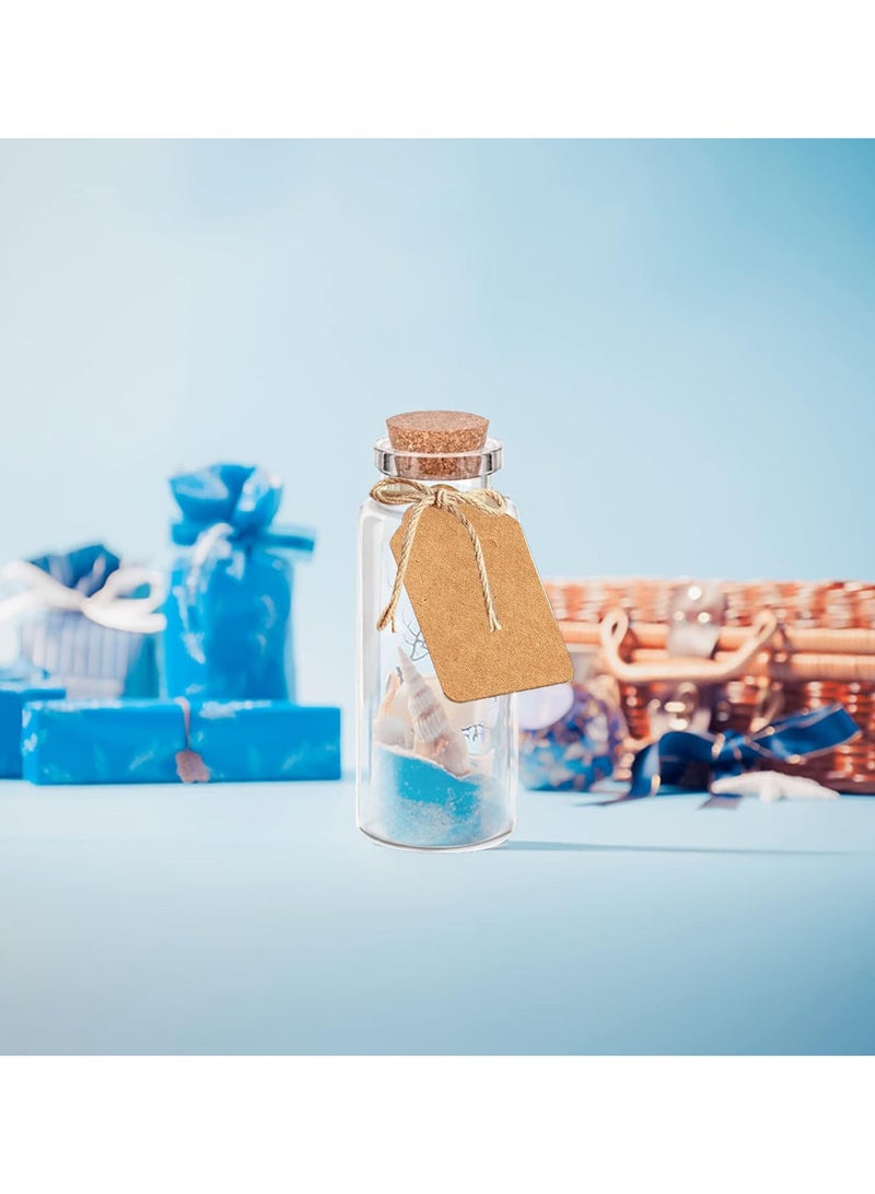 GGOOT 10pcs 20ml Mini Glass Vials Glass Bottles with Cork Small Glass Jars with Label Tags and String Wedding Favours Glass Bottles Cork Stopper Wish Bottles Message Glass Bottle for Wedding Gifts - Image 5