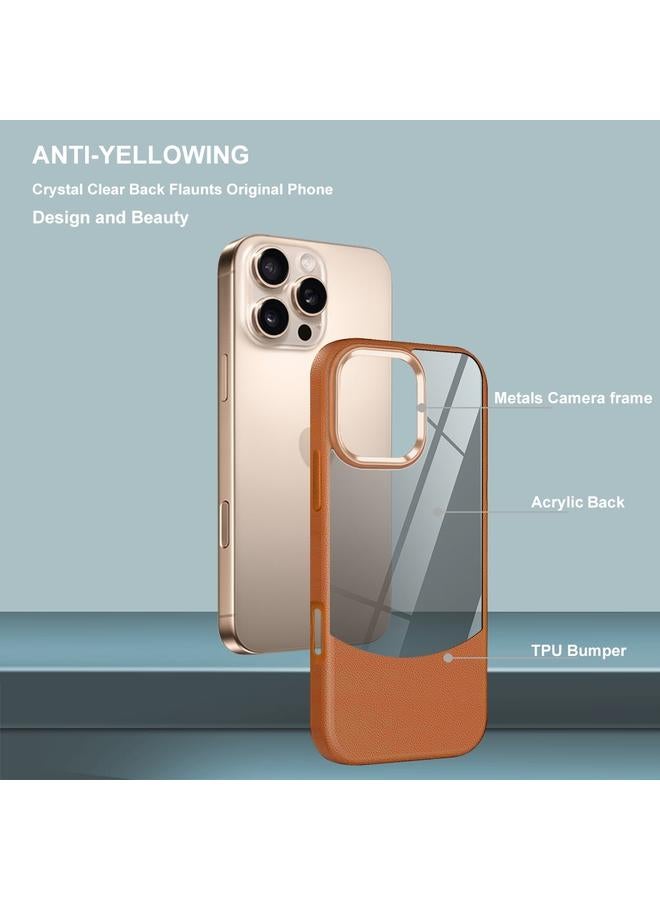 S-TOP Case For iPhone 16 Pro Litchi Texture TPU Hybrid Acrylic Phone Case - Image 3