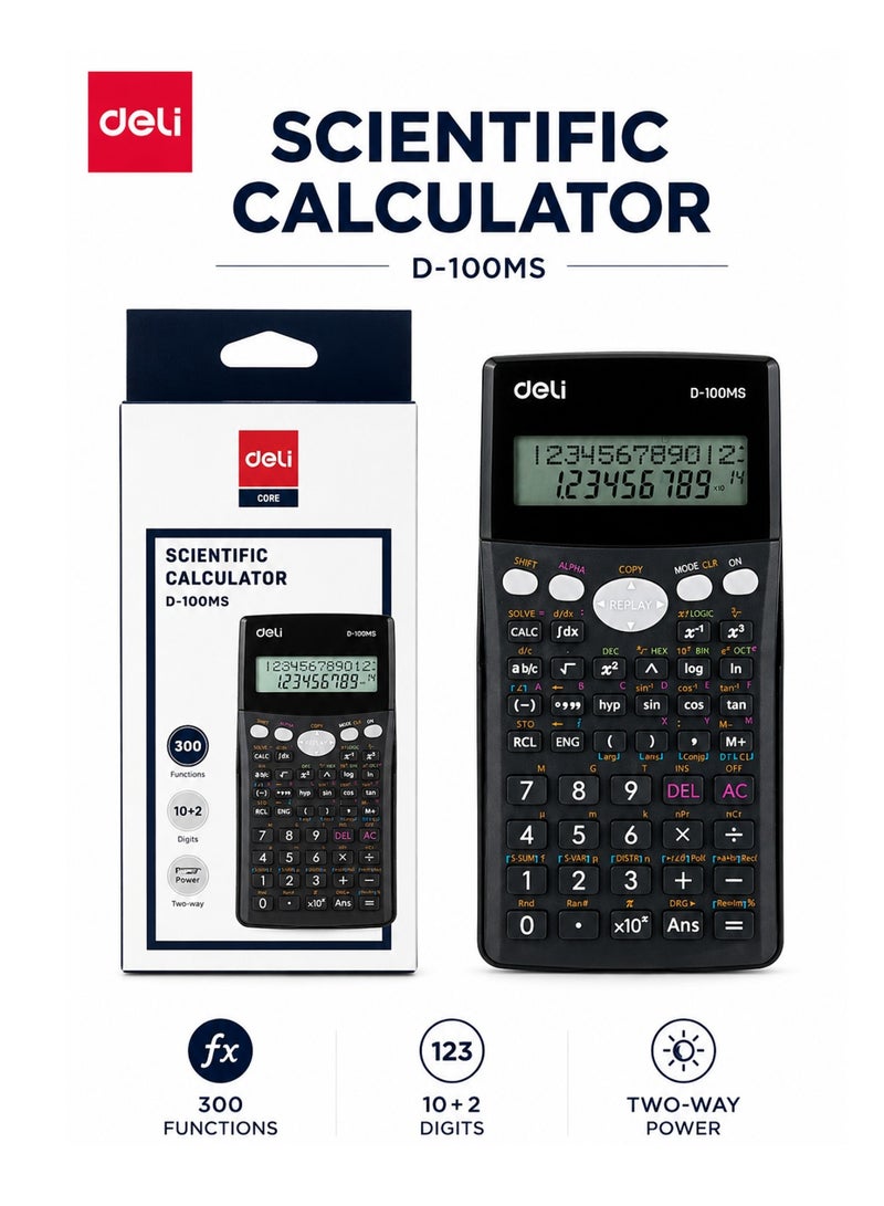 Deli Scientific Calculator With 300 Functions D-100MS - Image 1