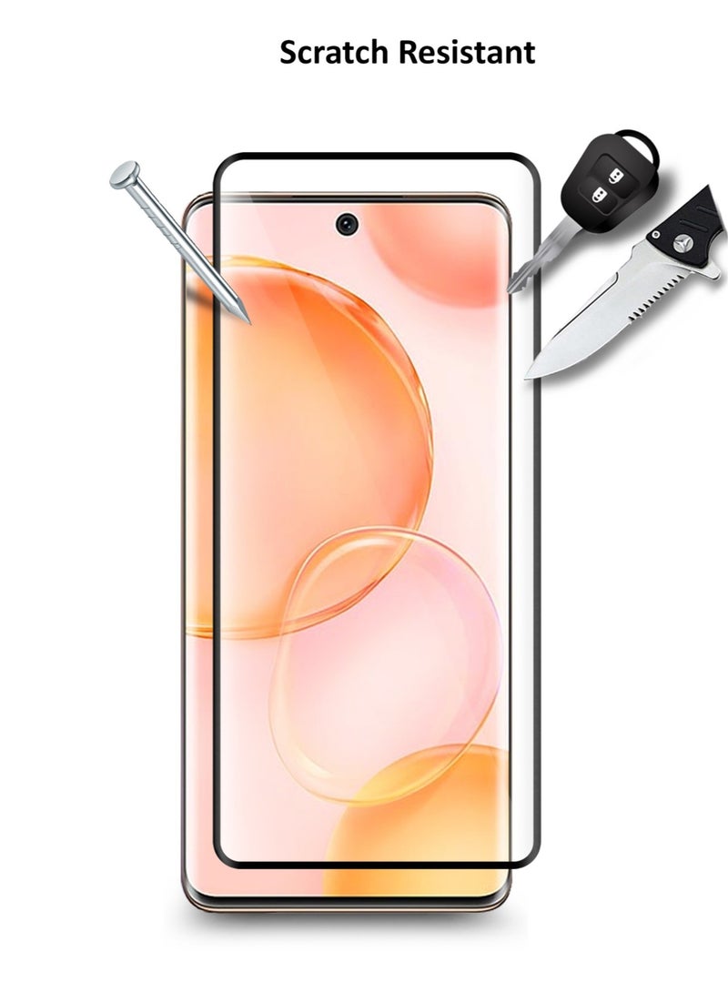 دبليو تيك واقي شاشة من الزجاج المقوى خماسي الأبعاد صمغ كامل لهاتف هونر 50 6.57 بوصة شفاف / أسود - Image 1