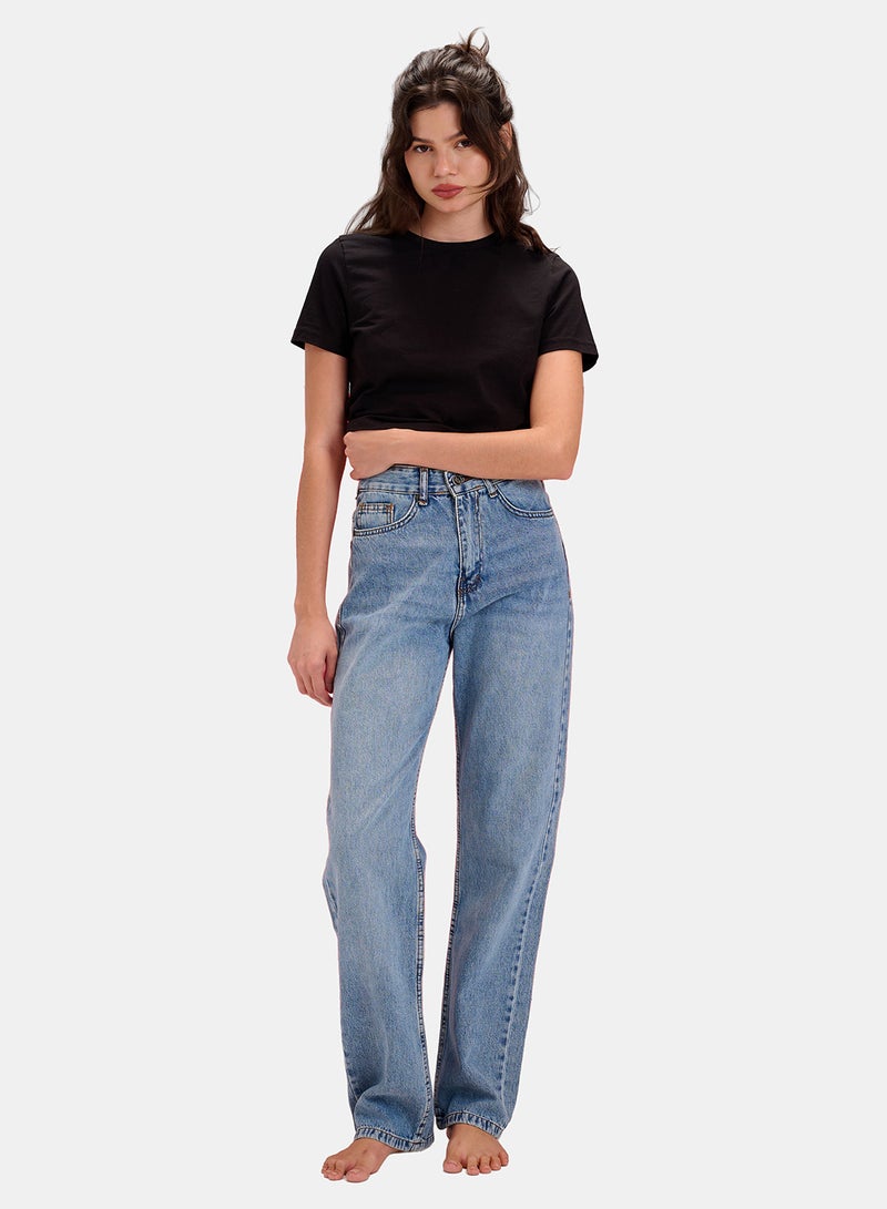 TGS Light Blue Mid Rise Straight Women Jeans - Image 1