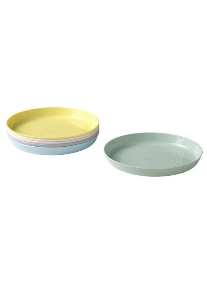 Set of 22 Pieces Plastic Tableware Bowls Cups Plates for Kids Multicolor