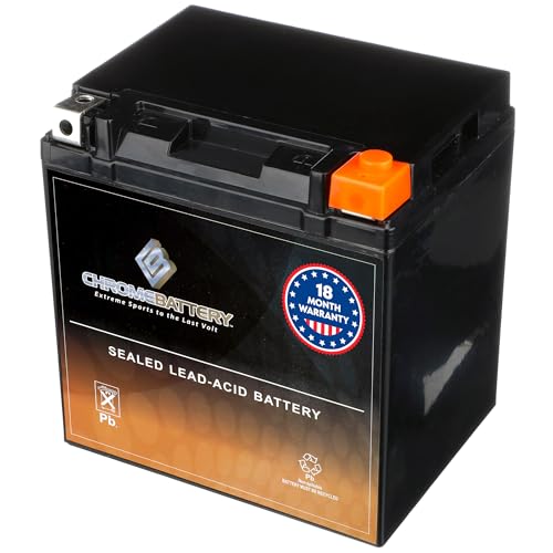 CB CHROMEBATTERY YTX30L-BS 12V 385 CCA AGM – Maintenance-Free 30Ah Battery for Harley, ATV, UTV, Snowmobile, Jet Ski – T3 Nut & Bolt Terminal – Fits Harley Touring, Polaris Sportsman 850 - Image 1