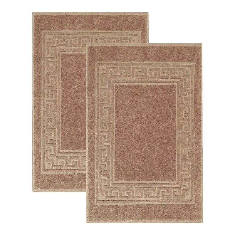 Superior Heavyweight Cotton Bath Mats Bath Rugs For Bathroom Accessories Washable Rug For Shower Bath Toilet Modern Decor No Backing Luxury Hotel And Spa Quality Set of 2 22 x 35 Taupe - Image 1