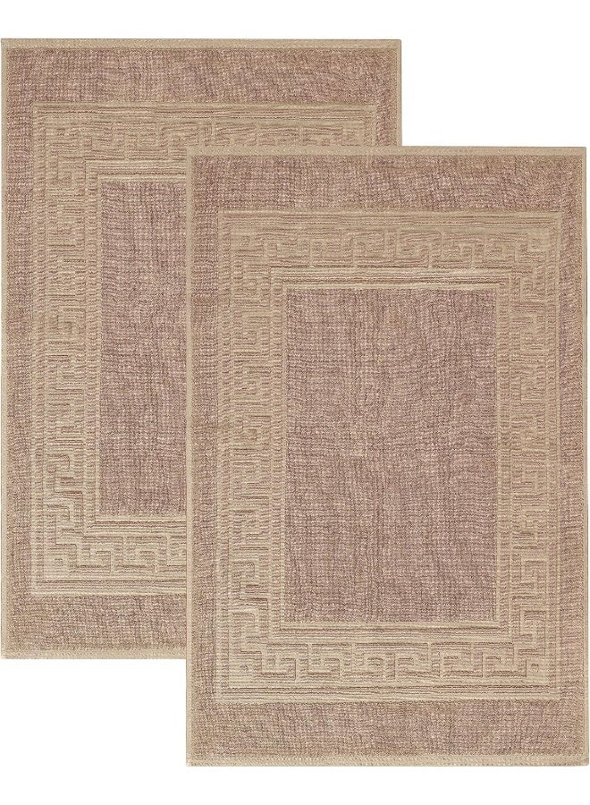 Superior Heavyweight Cotton Bath Mats Bath Rugs For Bathroom Accessories Washable Rug For Shower Bath Toilet Modern Decor No Backing Luxury Hotel And Spa Quality Set of 2 22 x 35 Taupe - Image 5