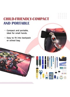 Kuber Industries Kuber Industries Round Pencil Pouch | Marvel Avengers Pencil Pouch for Kids | Multi-Purpose Travel Pouch | Stationary Holder | Travel Organizer | Pencil Utility School Pouches | Geometry Box | Black  - Image 5
