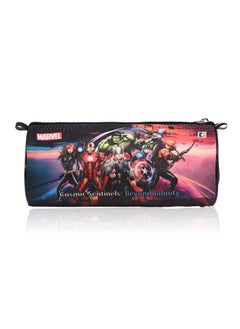 Kuber Industries Kuber Industries Round Pencil Pouch | Marvel Avengers Pencil Pouch for Kids | Multi-Purpose Travel Pouch | Stationary Holder | Travel Organizer | Pencil Utility School Pouches | Geometry Box | Black  - Image 1