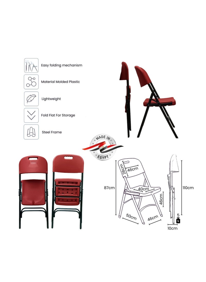 5-piece folding table and chair set [88 cm table + 4 chairs]