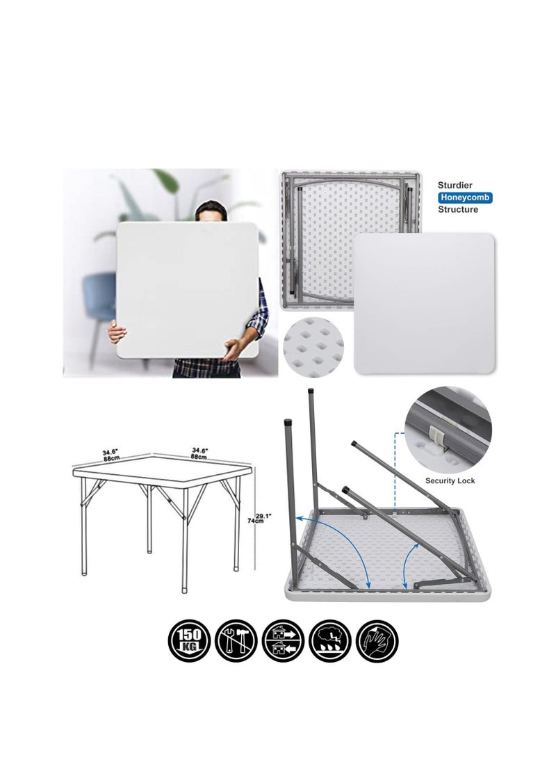 5-piece folding table and chair set [88 cm table + 4 chairs]