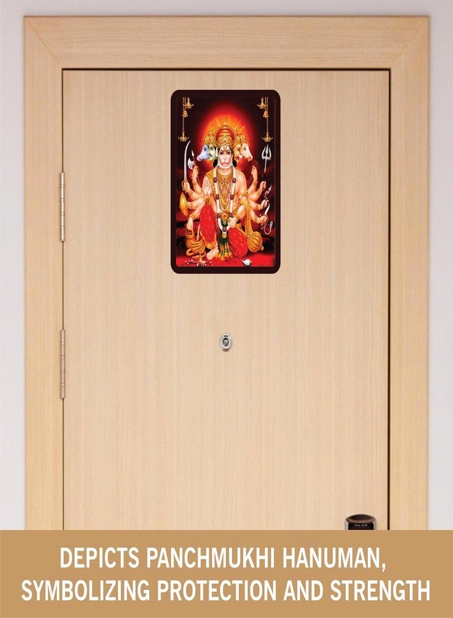 BerryBox Panchmukhi Hanuman MDF Sticker Wall Frame Door Vastu Dosh Rectification Remedy Of Home, Office And Factory MDF Photo Poster with self adhesive tape 4x5 inch (Style 7) - Image 3