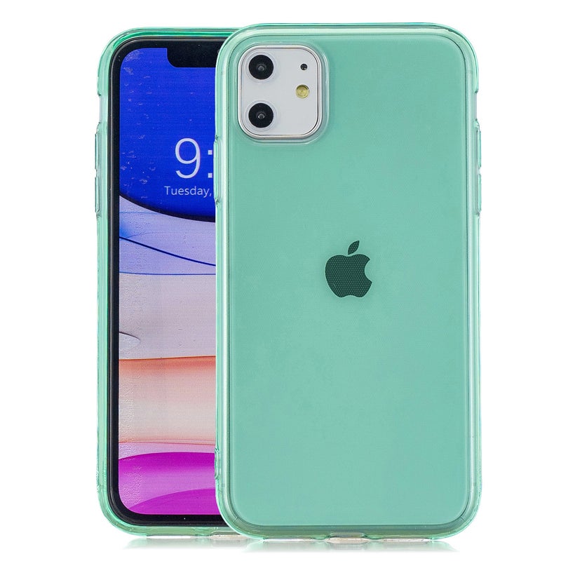Generic (Unbranded) غطاء خلفي شفاف ملون من TPU لجهاز iPhone 11 / Pro Max باللون الأخضر - Image 1