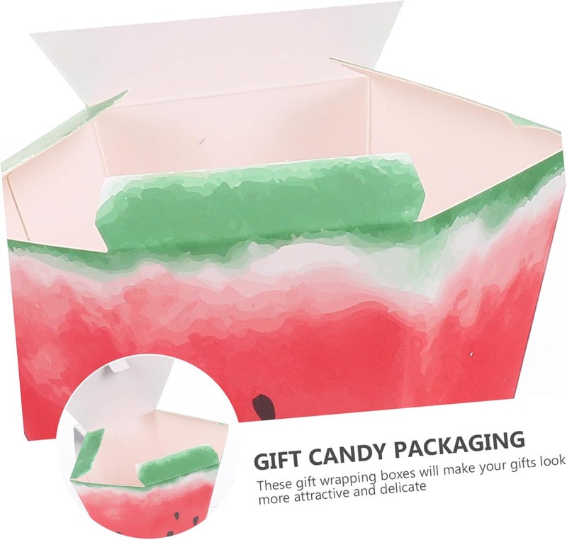 IDEANATEGRATE 24pcs Watermelon Candy Boxes Small Candy Storage Holder Paper Wrapping Boxes Party Favor Containers for Snack Packaging and Wrapping - Image 3