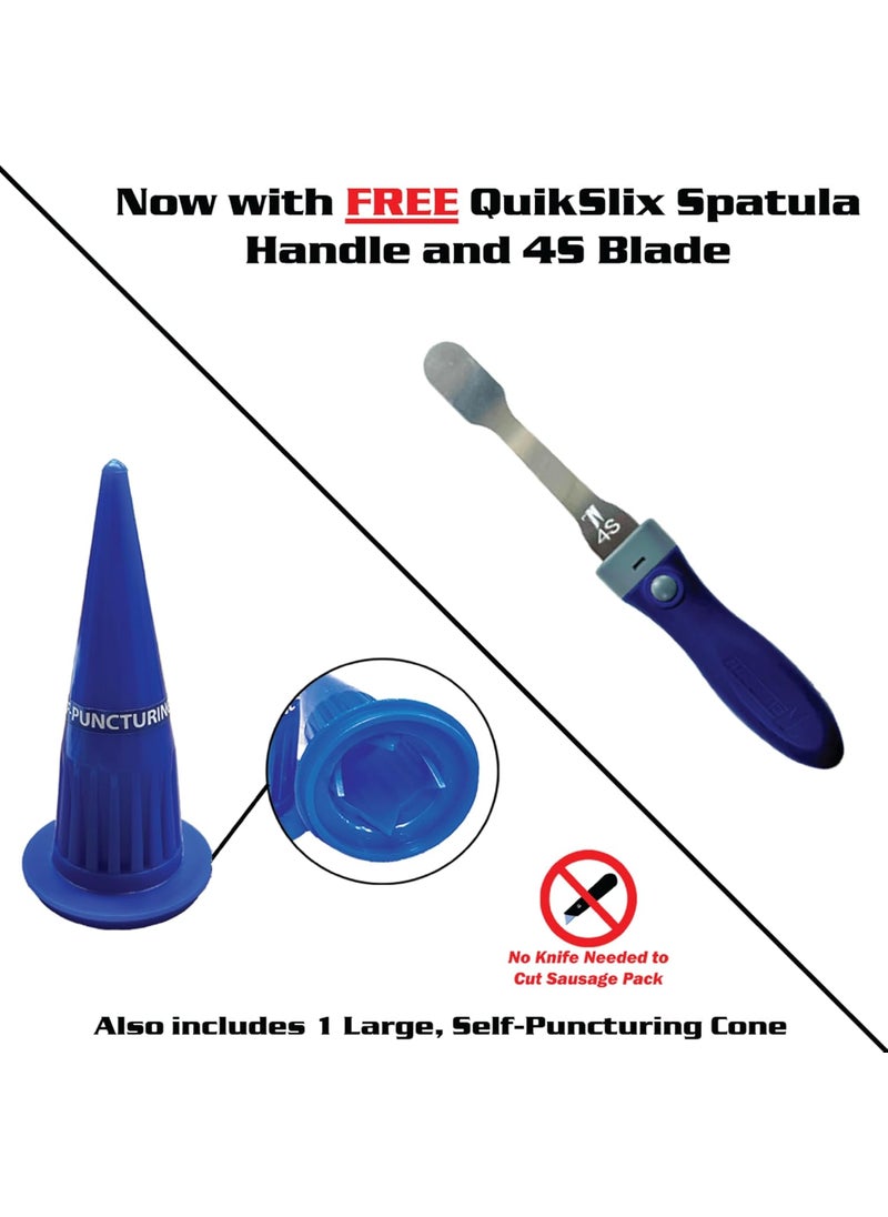 Newborn Newborn 620ALBlack Round Rod Caulk Gun with Aluminum Barrel  181 Thrust Ratio  20 oz Sausage Cartridge Capacity  Includes Ring Cap Cones  Sausage Cup  - Image 3