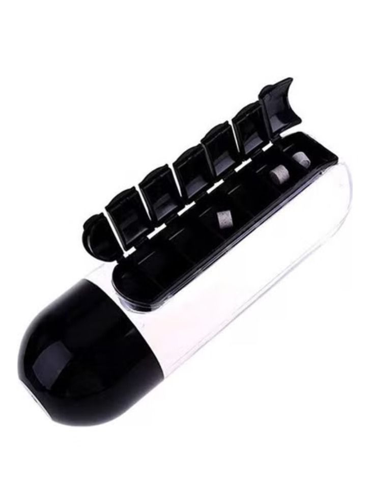 ACLIX 2 In 1 Sport Water Bottle With 7 Grids Daily Pill Box Organizer Traveling Medicine Organizer Drinking Bottle Pink 600ml - Image 2