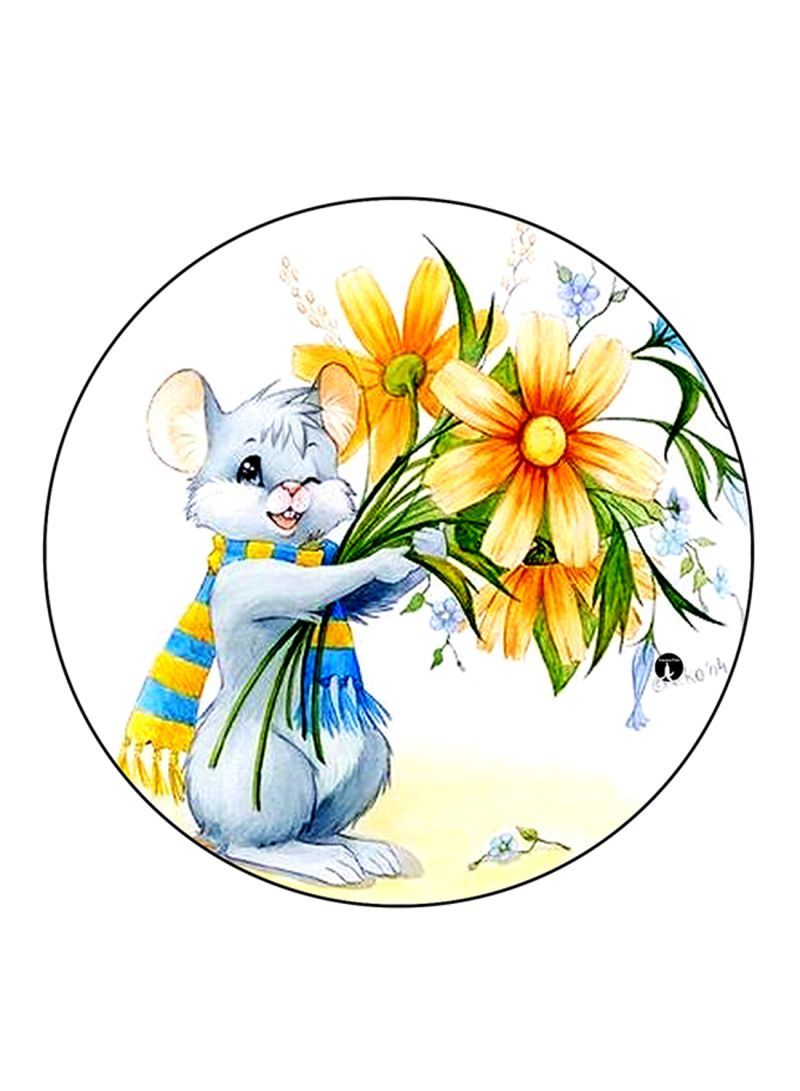 RKN Mouse Printed Fridge Magnet  Round  Multicolour - Image 2