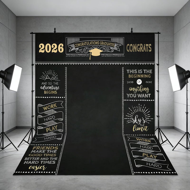 Mocsicka Graduate Backdrop 5x7ft - Class of 2026 Graduation Party Background, Congratulations Grad Photography Backdrop - Image 1