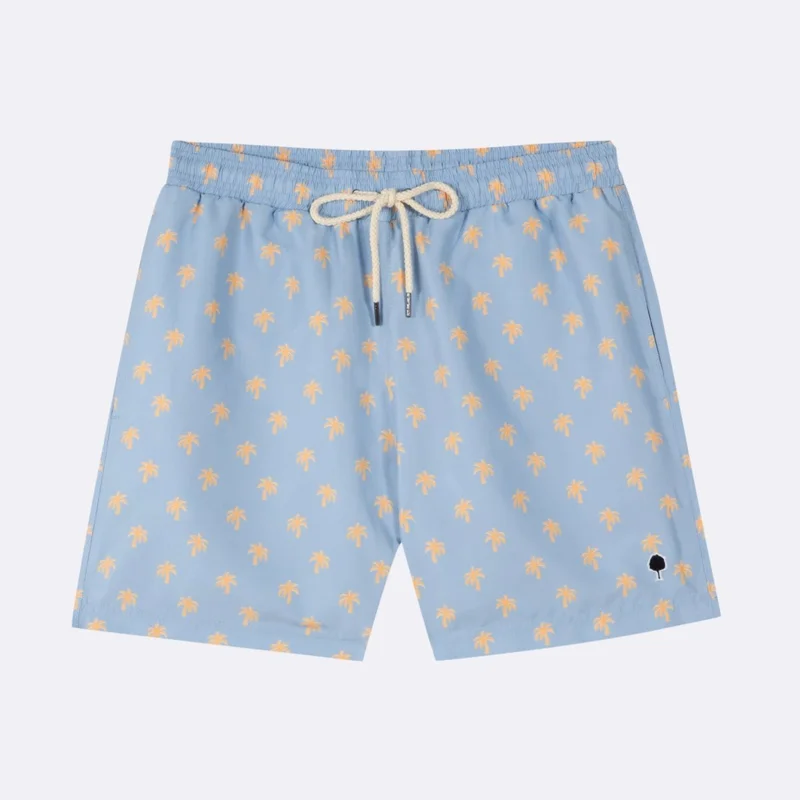 Faguo Mimizan Light Blue Palms Swim Shorts