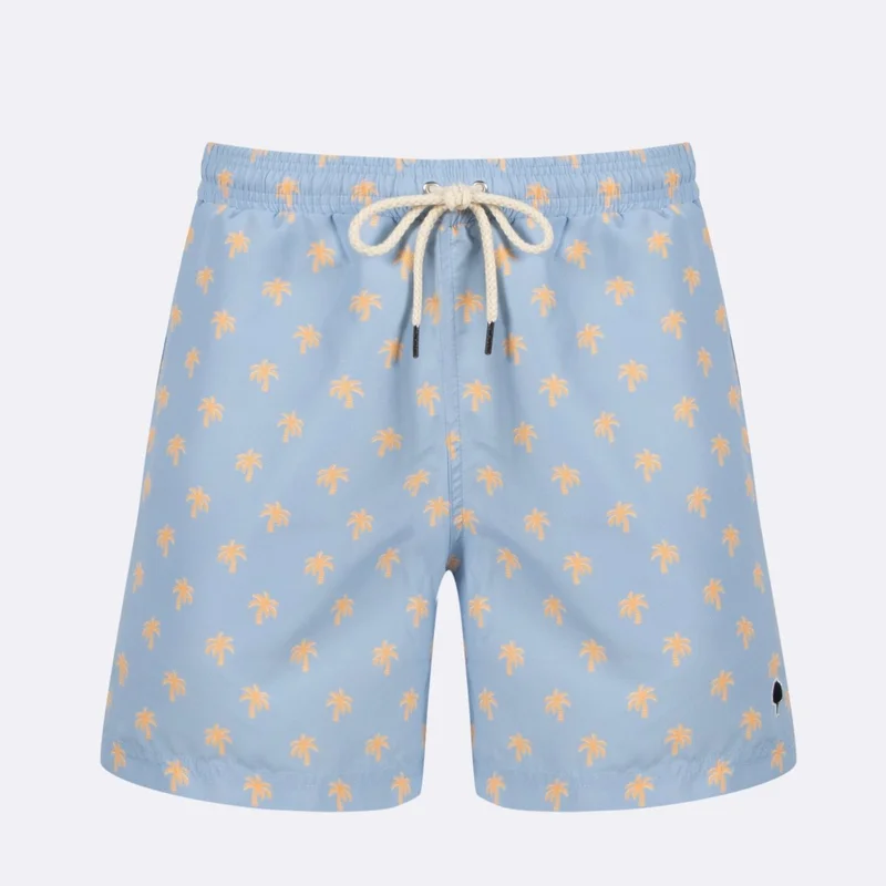 Faguo Mimizan Light Blue Palms Swim Shorts