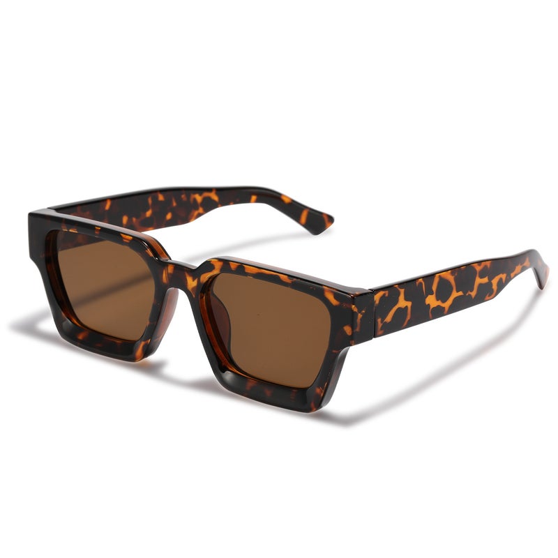 Generic Retro Square Sunglasses Unisex Fashion Trend Hawksbill tea 