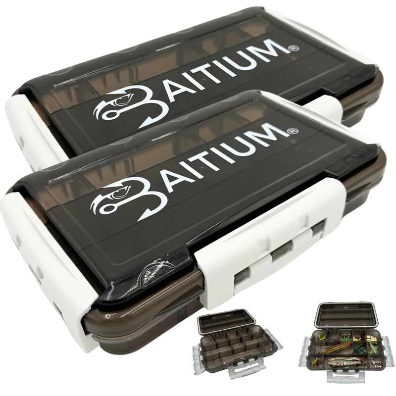 Baitium XTRAseal Waterproof Fishing Tackle Box Organizer, Tackle Boxes With Dividers, Tacklebox for Fishing, 3600 Tackle Trays, Fishing Gear (2 PACK 3600 (Tray Size : 10.6" x 6.7" x 2")) - Image 1