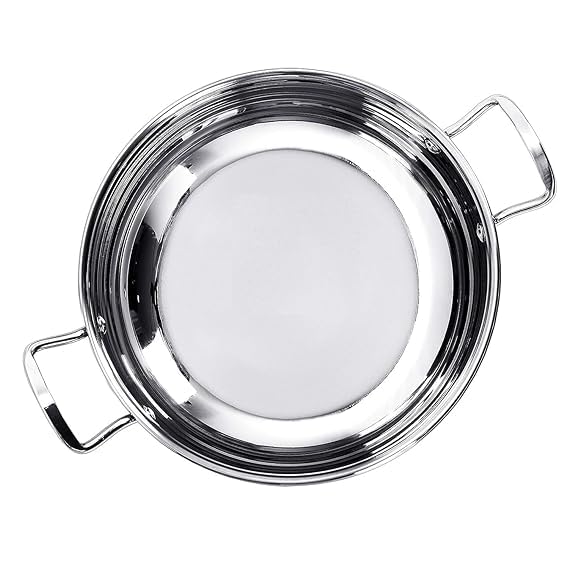 VOMI Stainless Steel Induction Bottom Encapsulated Gas Stove Friendly Kadhai Size NO 1115 Litter - Image 1