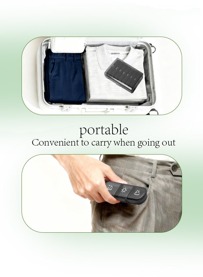 منظم الأقراص الأسبوعي 3 مرات في اليوم، علبة أقراص السفر المحمولة 7 أيام مع حاويات الأقراص الكبيرة، علبة الأقراص المقاومة للخفة للفيتامينات، الأدوية، المكملات الغذائية وزيوت الأسماك (لون واضح) - Image 4