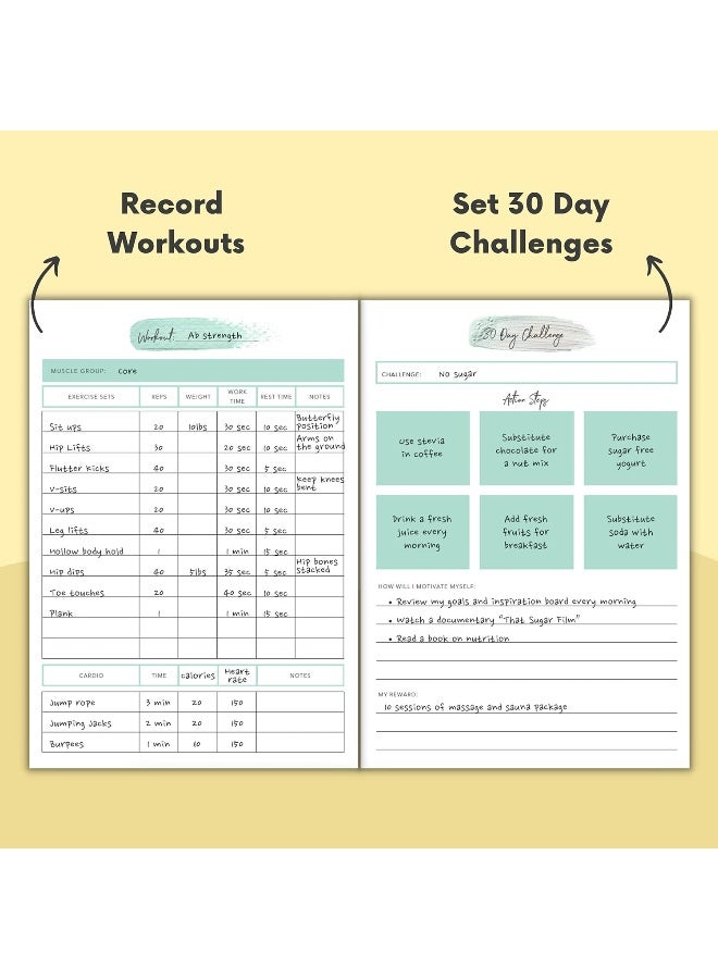 Lamare Food Journal for Women, Weight Loss Journal and Meal Planner Notebook - Image 4