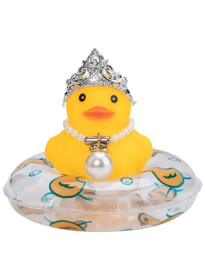 wonuu Car Duck Rubber Duck Car Ornaments Duck Car Dashboard Decorations With Mini Crown And Necklace - Image 1