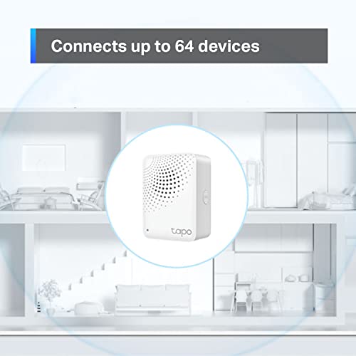 tapo محور تابو الذكي مع جرس مدمج، يتطلب واي فاي بتردد 2.4GHz، اتصالات موثوقة بعيدة المدى مع مستشعرات تابو، بروتوكول لاسلكي منخفض الطاقة تحت 1G، يمكن توصيل ما يصل إلى 64 جهاز ذكي (H100) - Image 4