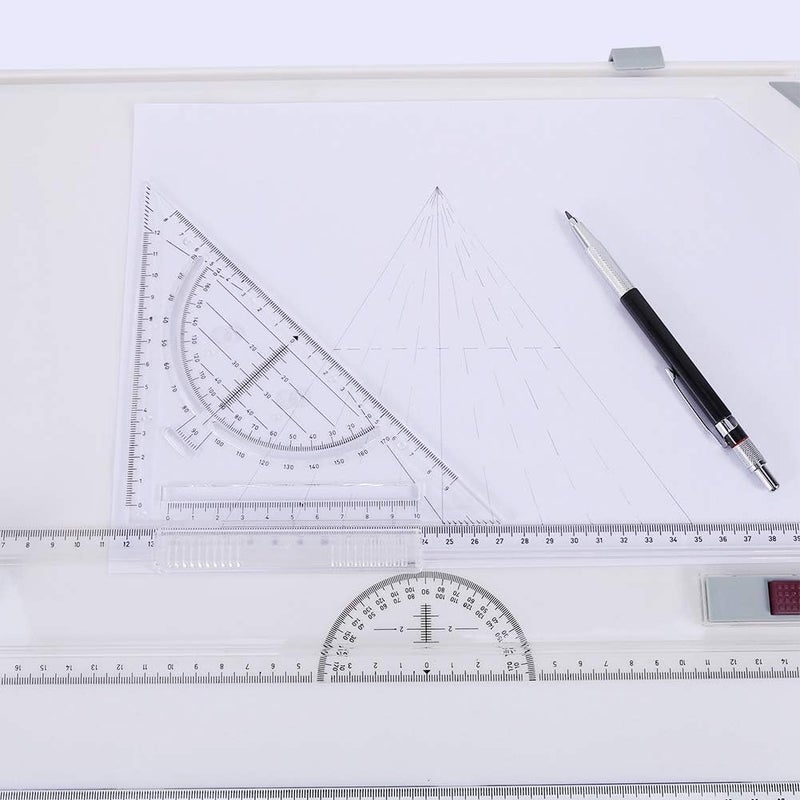 A3 Drawing Board Drafting Table with 2 Parallel Rulers and 2 Corner Clips, White, 20.1 x 14.4 Inch - Ergonomic Design, Quick Release Paper Clamp, Accurate and Stable Drawing - Image 5