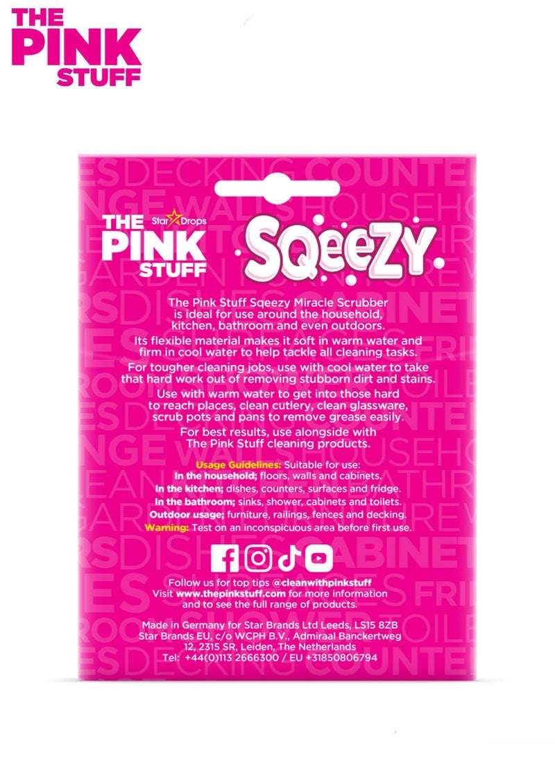 THE PINK STUFF Pink Stuff Dual-Sided Squeezy Cleaning Sponge — a scratch-free solution for household cleaning. - Image 2