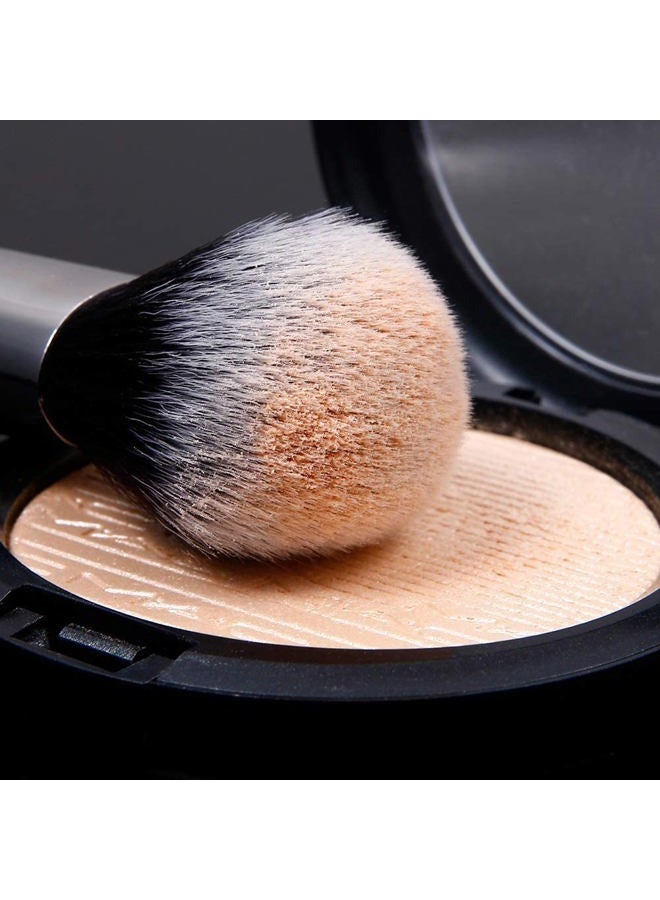 DUcare Makeup Kabuki Brushes 3Pcs Foundation Contour Brush& Concealer Brush Under Eye& Blusher Brush Face Blush Bronzer Travel Buffing Stippling Contour Liquid Blending Makeup brush set Black - Image 5