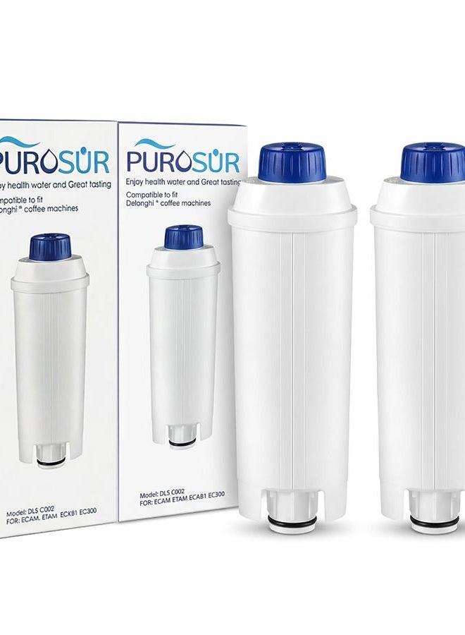 PUROSUR Compatible De'Longhi 5513292811 Water Filter for DELONGHI De'Longhi DLS C002 CFL-950 / SER3017 (Pack of 2) - Image 1