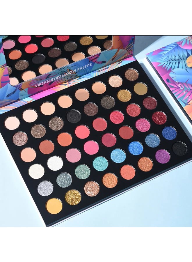 ONLYBETTER Eyeshadow Palette Glitter 48 Colors Bright Colorful Shimmer Eye Shadow Makeup Palette High Pigmented Metallic Color Eye Shadow Powder Easy To Blend Rainbow Sparkle Glitter Eyeshadow Pallet - Image 2