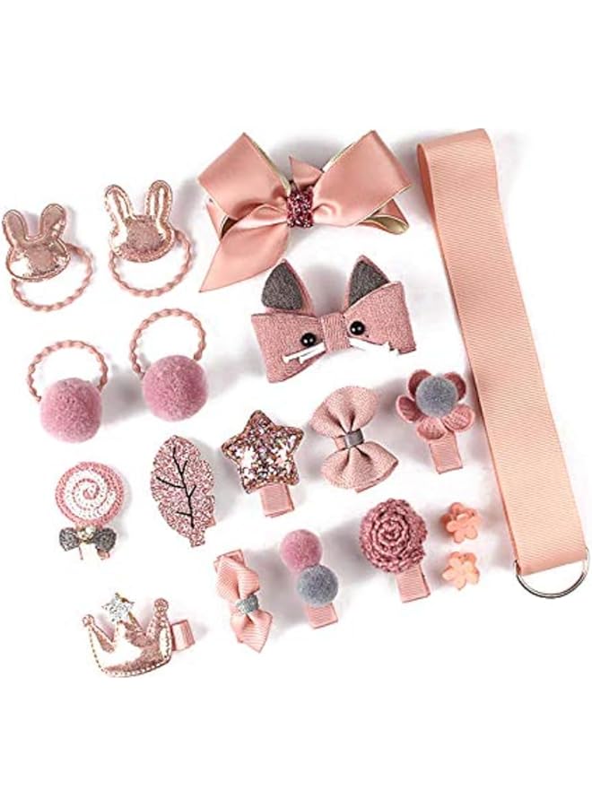 YouBella Hair Jewelery Clip Set for Baby Band for Girls (Pack of 18) (Pink)(YBHAIR 41326) - Image 1