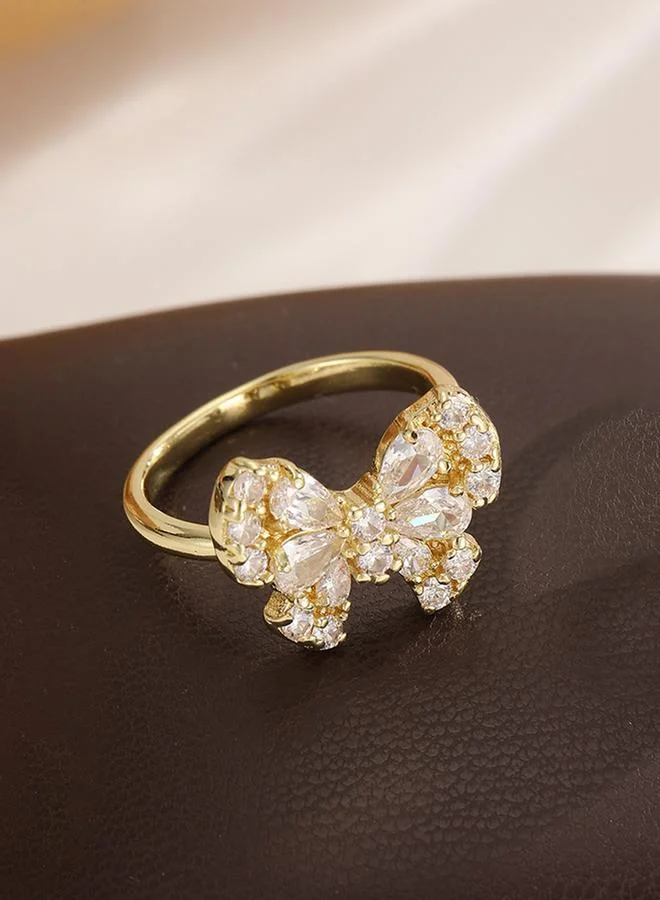 Take Two  Gold Tone Embellished Butterfly Ring for Women | Best Price UAE