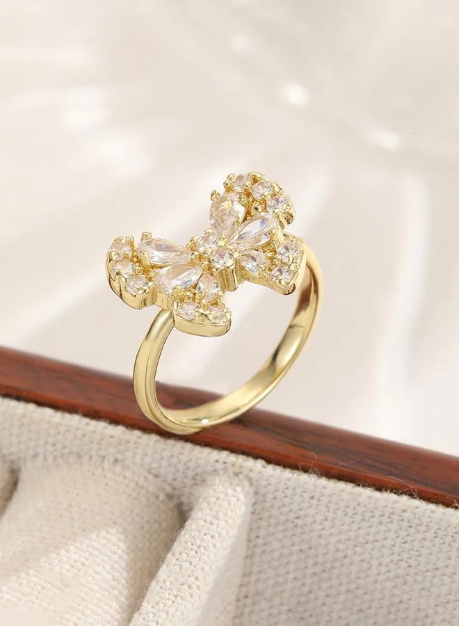 Take Two  Gold Tone Embellished Butterfly Ring for Women | Best Price UAE