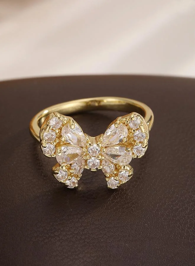 Take Two  Gold Tone Embellished Butterfly Ring for Women | Best Price UAE