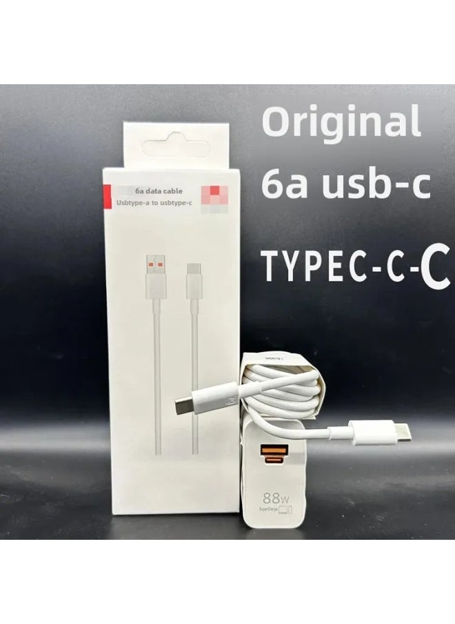 Original For Huawei Mate50/60 Phone 6A Data Cable 66W/88W Fast Charging Cable TYPE-C-C Cable Motorcycle Electronic Accessories-Color:100w Set Super Fast Charge Max