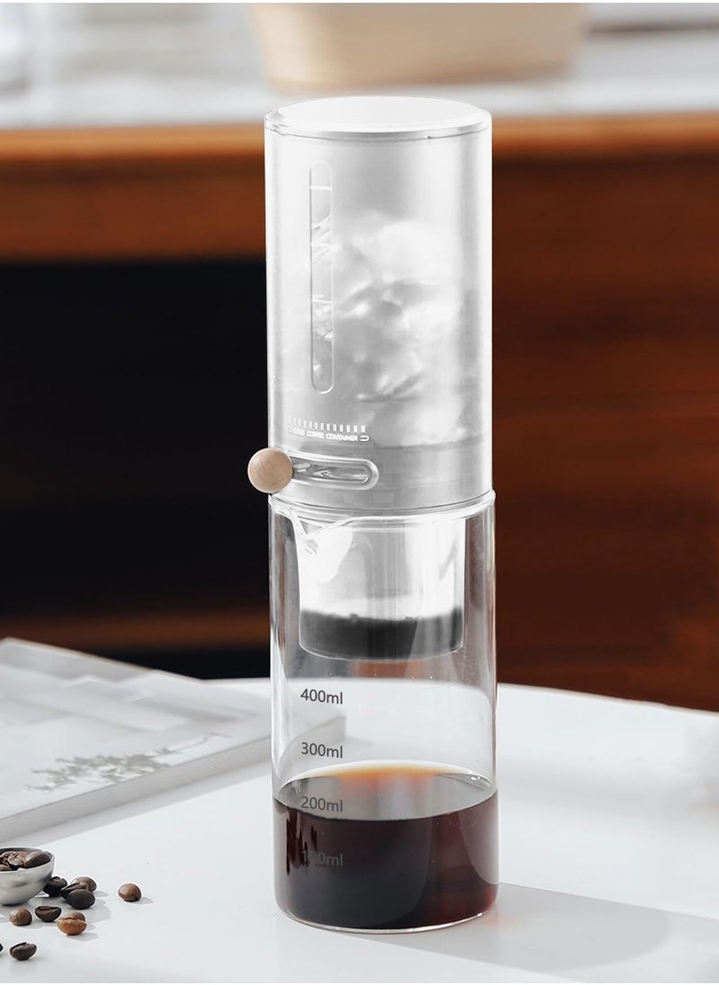 DPTER - 450ml Cold Brew Ice Coffee Maker, Ice Coffee Smooth Dripper, Slow Cold Drip Iced Coffee Concentrate Brewer with Adjustable Water Flow - Image 1