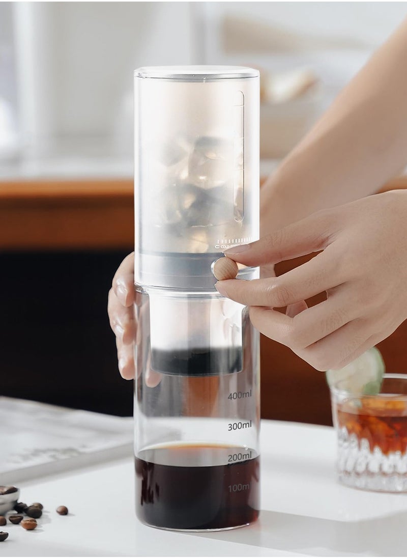DPTER - 450ml Cold Brew Ice Coffee Maker, Ice Coffee Smooth Dripper, Slow Cold Drip Iced Coffee Concentrate Brewer with Adjustable Water Flow - Image 1