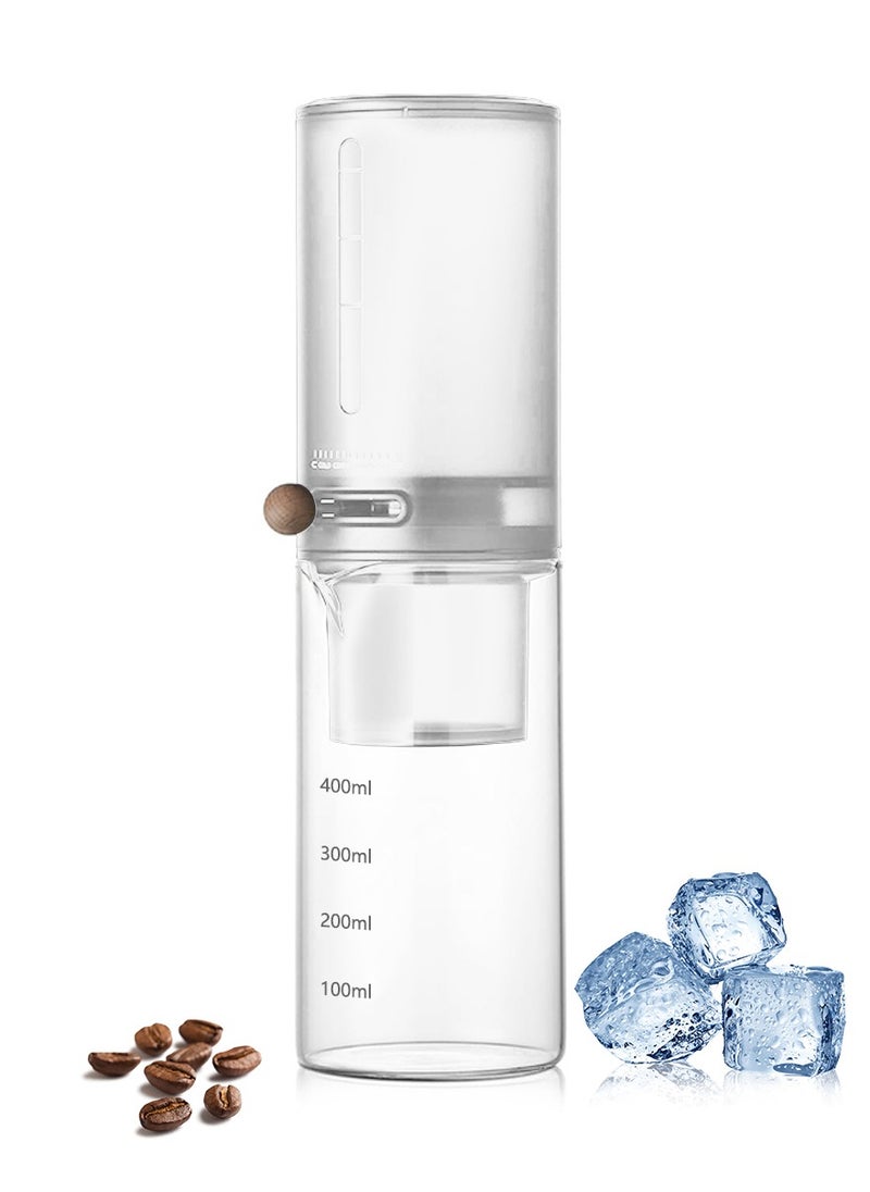 DPTER - 450ml Cold Brew Ice Coffee Maker, Ice Coffee Smooth Dripper, Slow Cold Drip Iced Coffee Concentrate Brewer with Adjustable Water Flow - Image 1