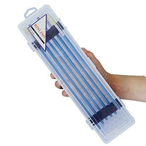 RISLISO Rectangular Paint Brush Storage Box for Artist Bainting Brushs,13in Portable Miniature Plastic Travel Stackable Flat Long PaintBrush Case Without Brushes,Set of 2 Pack - Image 1