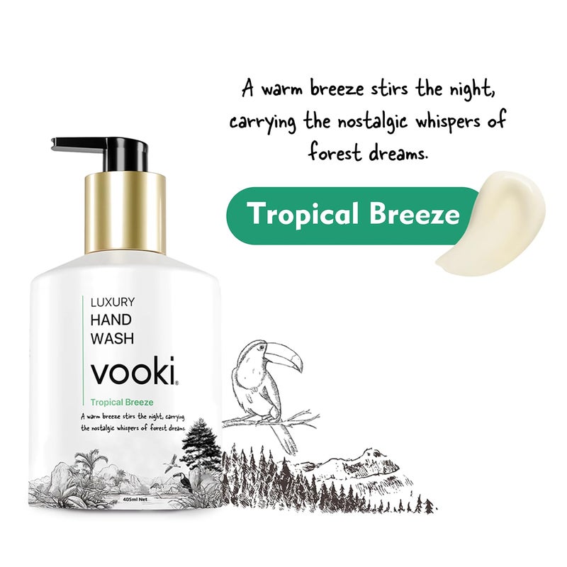 Vooki Luxury Moisturizing Hand Wash Foam Tropical Fresh Peach Plum Fragrance Hydrates Softens Skin EcoFriendly SulfateFree SLS Free For All Skin Types 405ml Combo Pack of 2 - Image 2